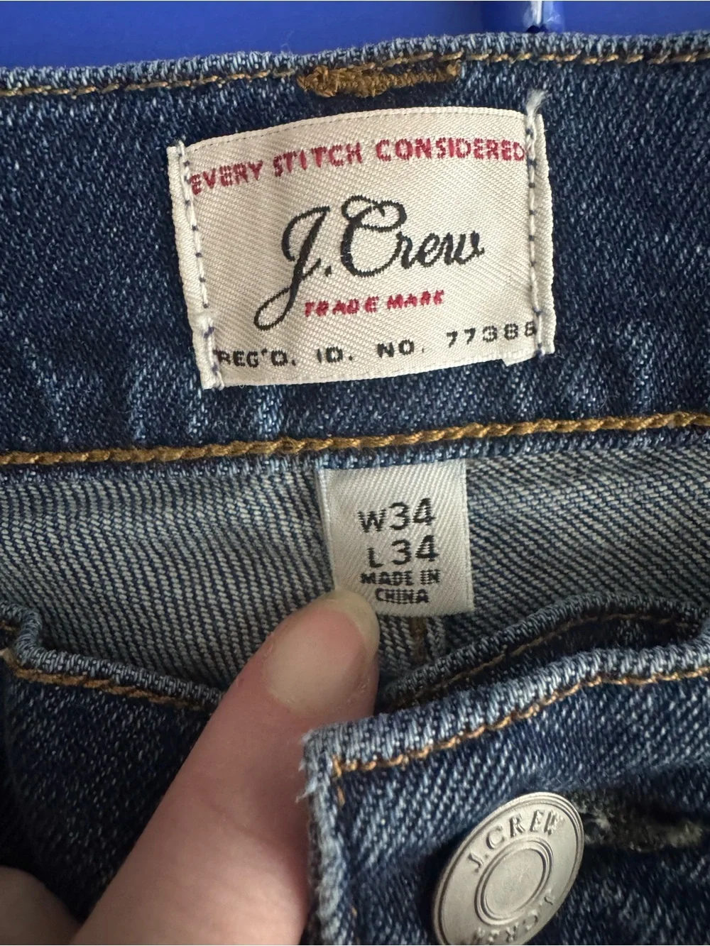 J. Crew Men’s 770™ Straight-fit jean in stretch broken-in Japanese denim 34x34